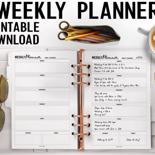 Week On A Page Planner