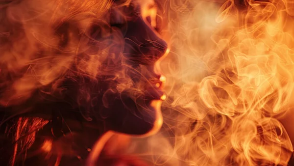 Woman using breath to meditate