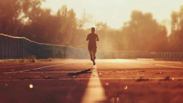 Man jogging living life productively